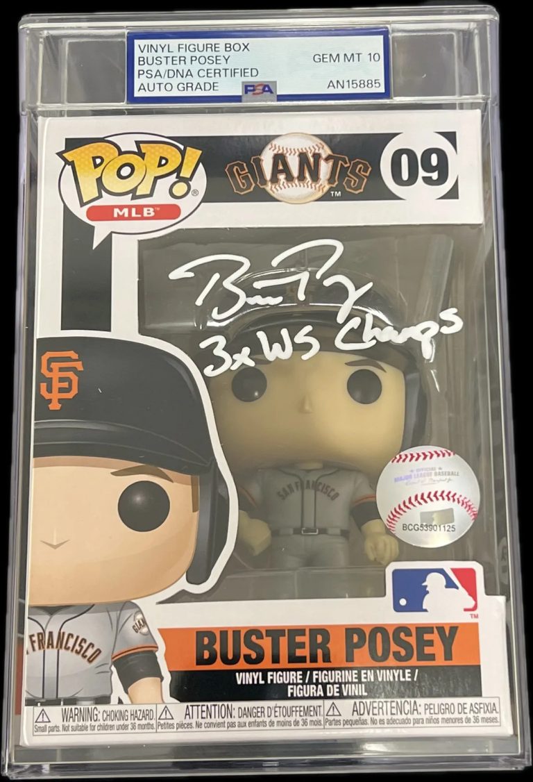 Buster Posey Signed Baseball #09 Funko Pop PSA Encapsulated Autographed