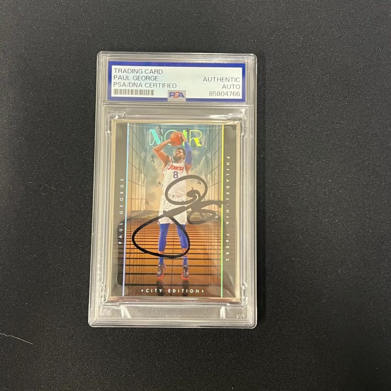 Paul George 2025 Panini 10 Years Noir Basketball#224 Signed Card PSA Autographed