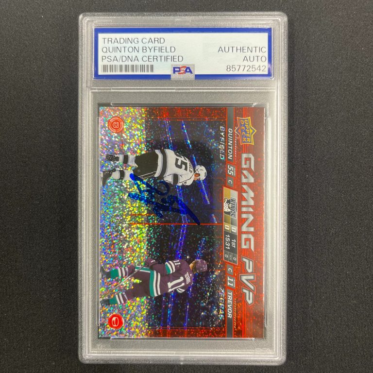Quinton Byfield 2024 Upper Deck Series 1 Hockey#GPVP-9 Signed Card PSA Auto
