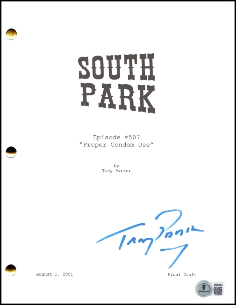 Trey Parker Signed Autograph South Park Episode Script Screenplay w/ Beckett COA