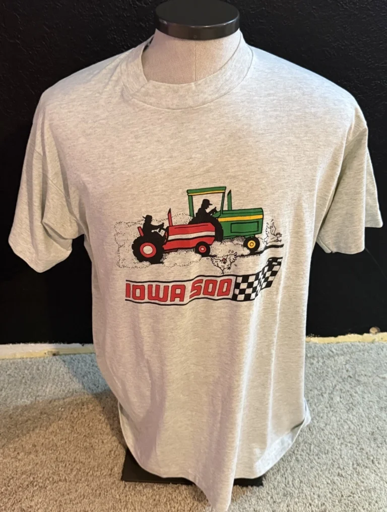 VTG Iowa 500 T Shirt Adult XL Gray Great Iowa Tractor Ride Single Stitch USA