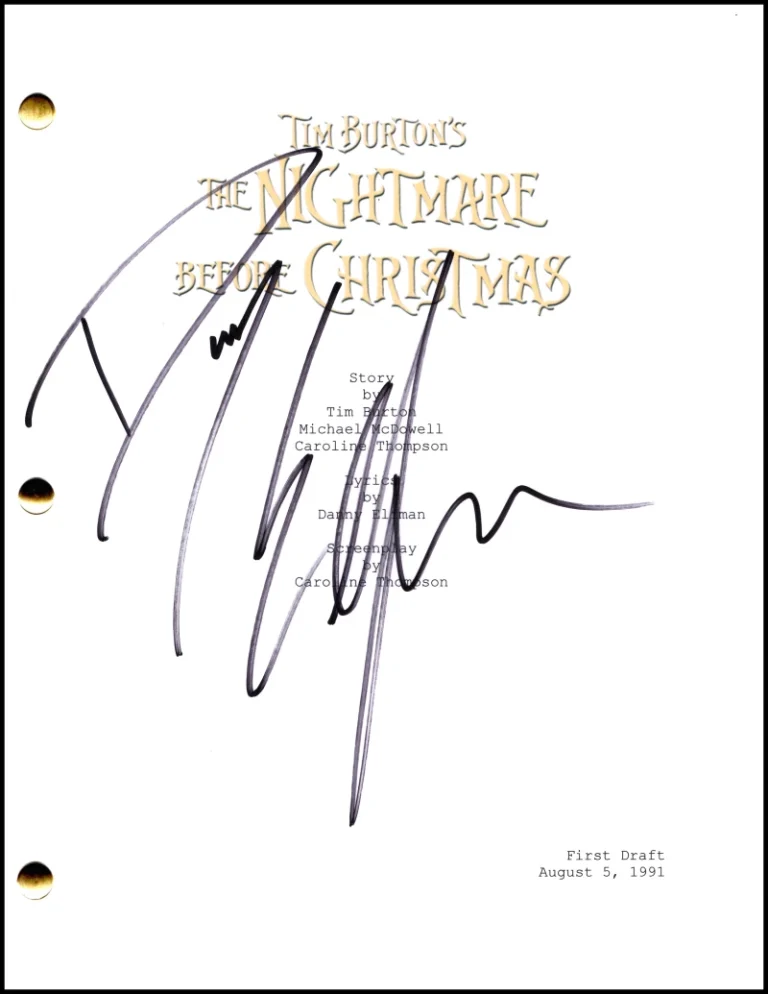 Danny Elfman Signed Autograph Nightmare Before Christmas Movie Script Screenplay