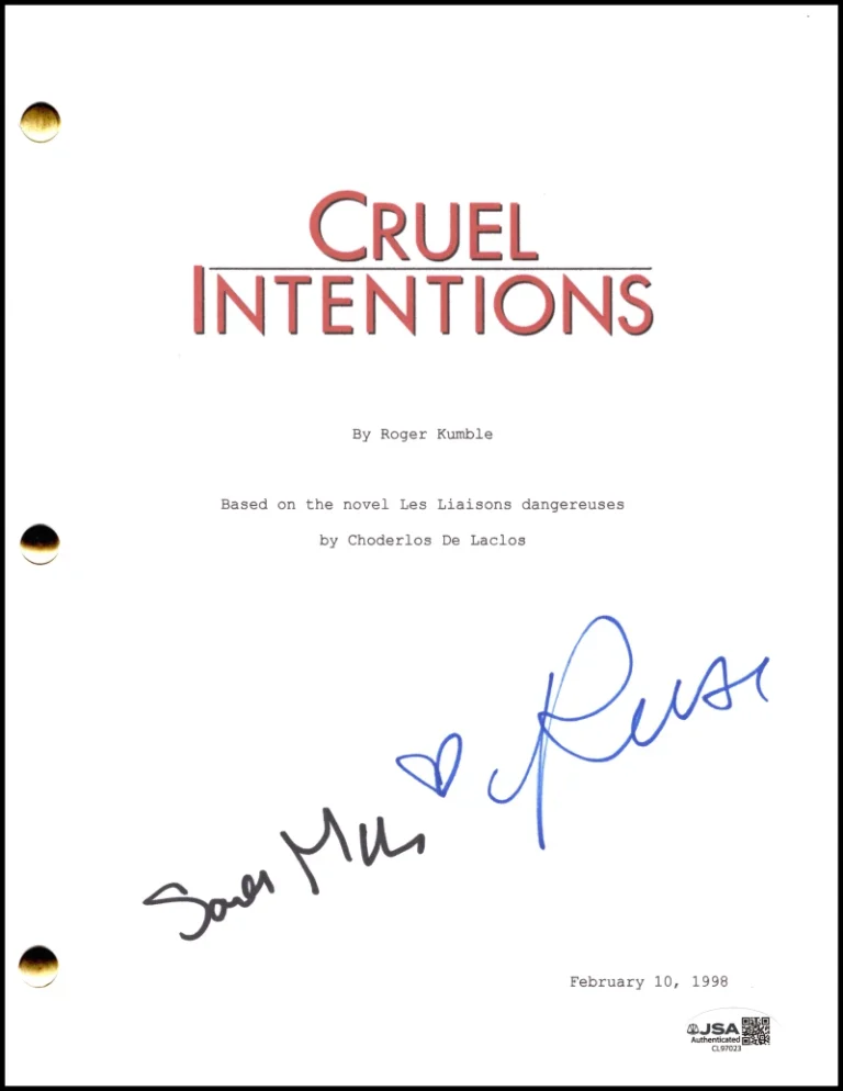 Reese Witherspoon Sarah Michelle Signed Autograph Cruel Intentions Script w/ JSA
