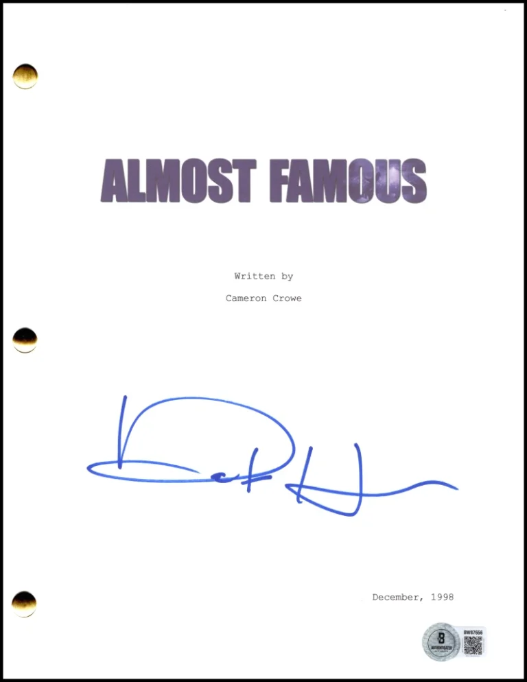 Kate Hudson Signed Autograph Almost Famous Movie Script Screenplay - Beckett COA