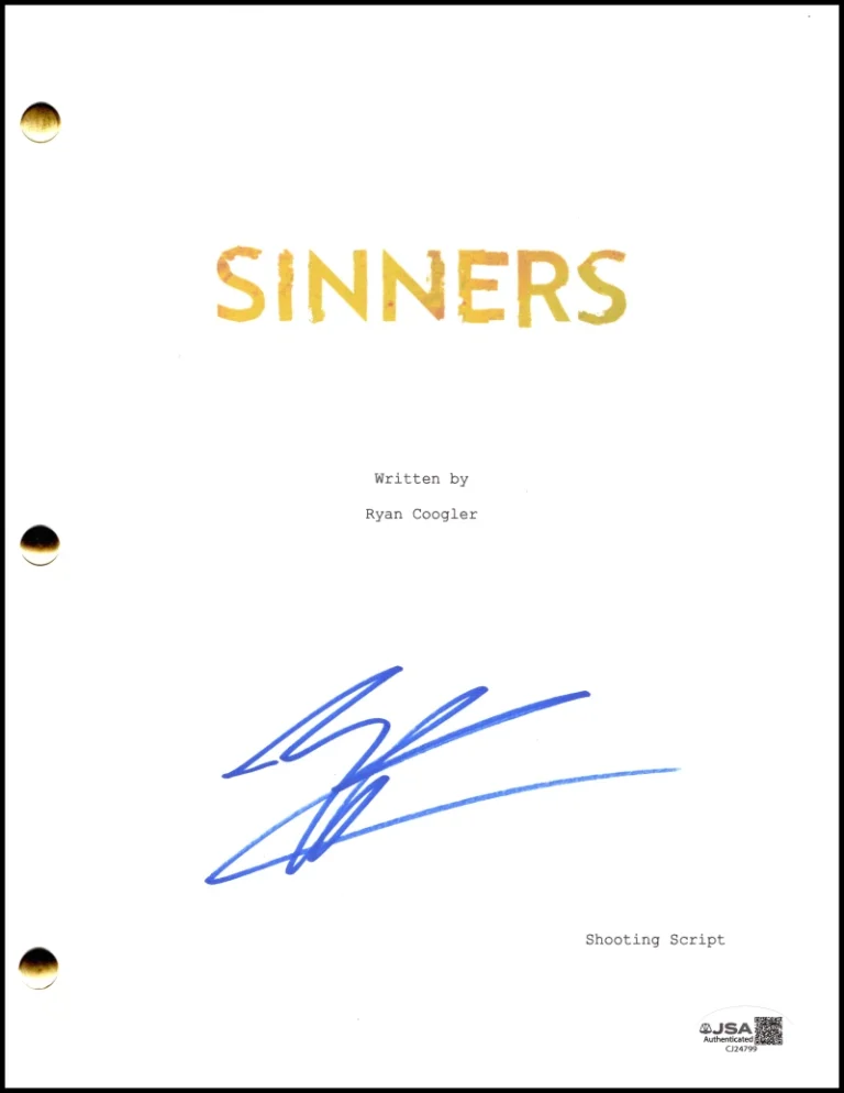 Michael B Jordan Signed Autograph Sinners Full Movie Script Screenplay JSA COA