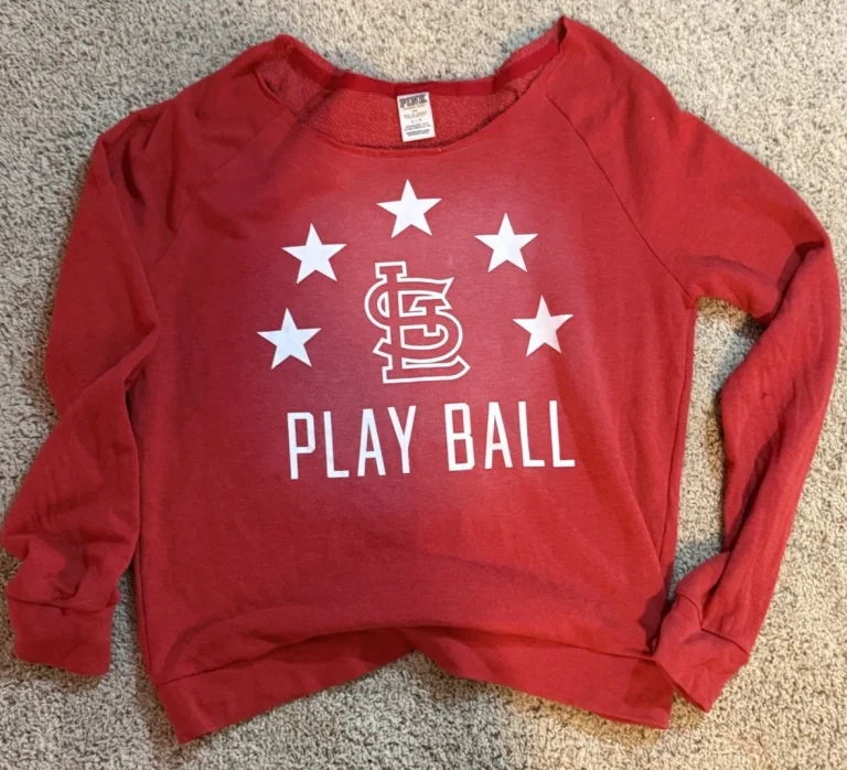 St. Louis Cardinals Sweatshirt Womens Large MLB Baseball PINK Victoria's Secret