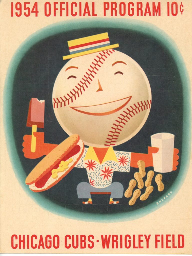 Chicago Cubs Wrigley Field Vintage 1954 Official Game Program MLB 55918