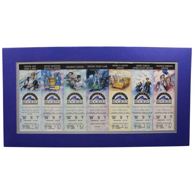 Colorado Rockies MLB Inaugural Season Ticket Sheet Matted Uncut 55937
