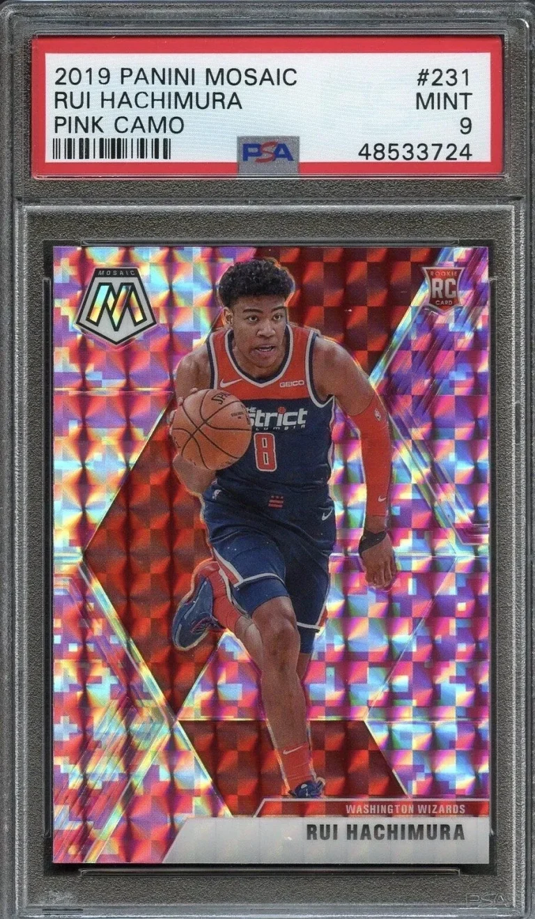 2019 Panini Mosaic #231 Rui Hachimura Pink Camo PSA 9 Mint RC