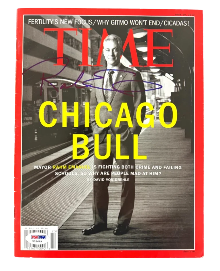 Rahm Emanuel Signed Autograph Chicago Time Magazine - 2028 President ? PSA COA