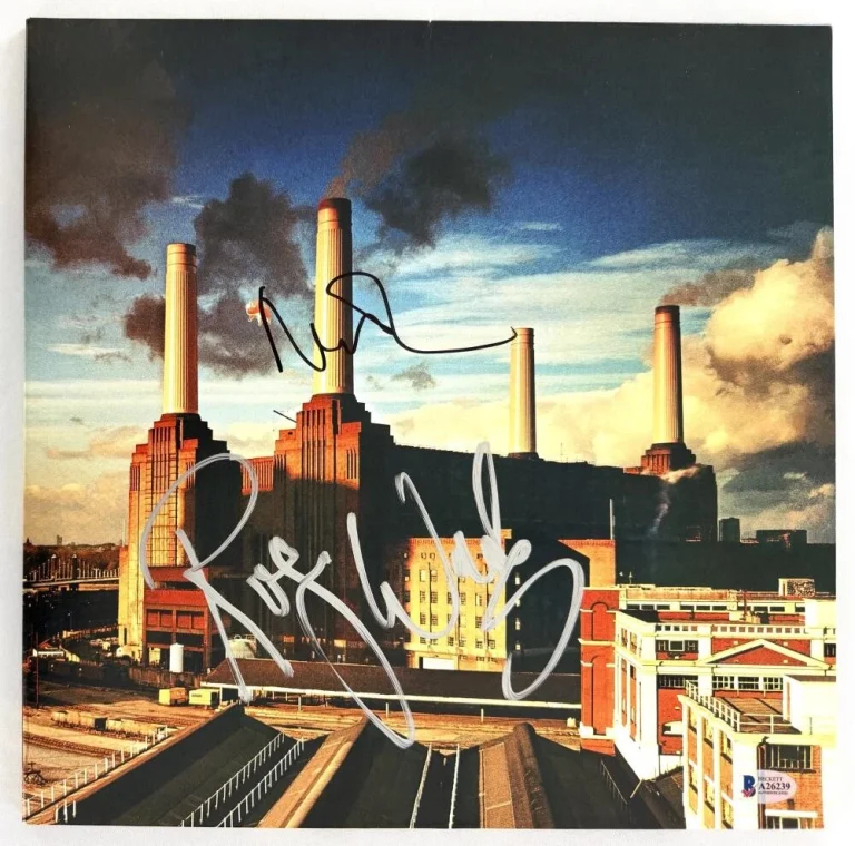 Roger Waters & Nick Mason Signed Autograph Pink Floyd Animals Album Beckett COA