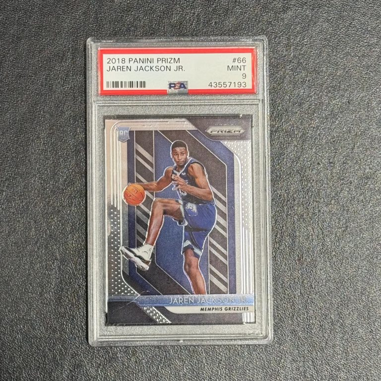 2018 Panini Prizm #66 Jaren Jackson JR. Signed Card PSA 9 Memphis Grizzlies