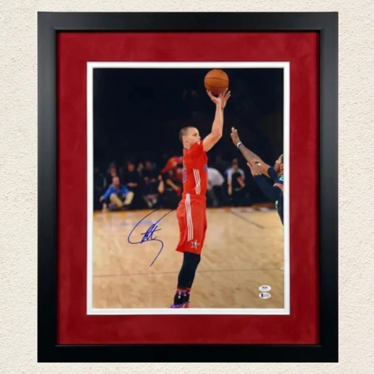 Stephen Curry Golden State Warriors Signed 16x20 Custom Framed Photo PSA