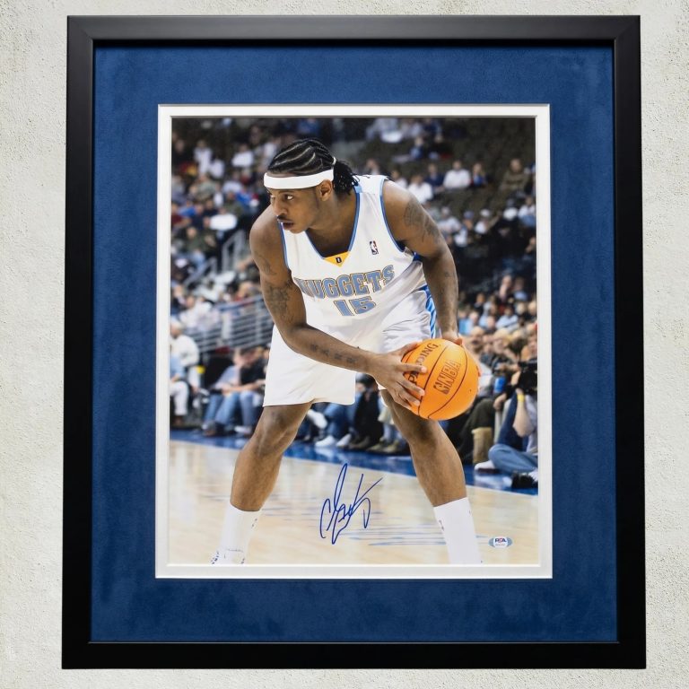 Carmelo Anthony Denver Nuggets Signed 16x20 Custom Framed Photo PSA AUTH