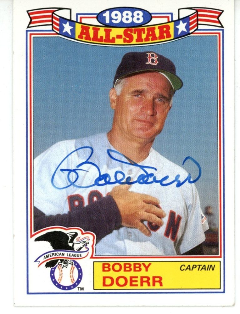 Bobby Doerr Autographed Boston Red Sox 1989 Topps All Star #11 Beckett 56066