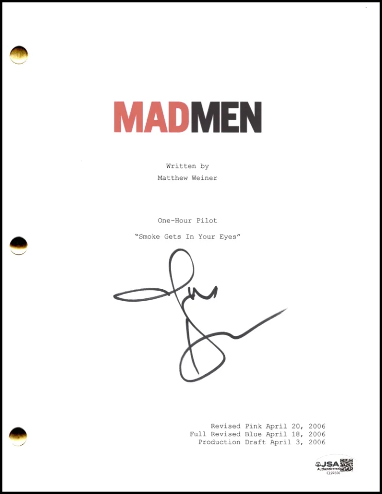 Jon Hamm Signed Autograph Mad Men Pilot Script Screenplay - Don Draper JSA COA
