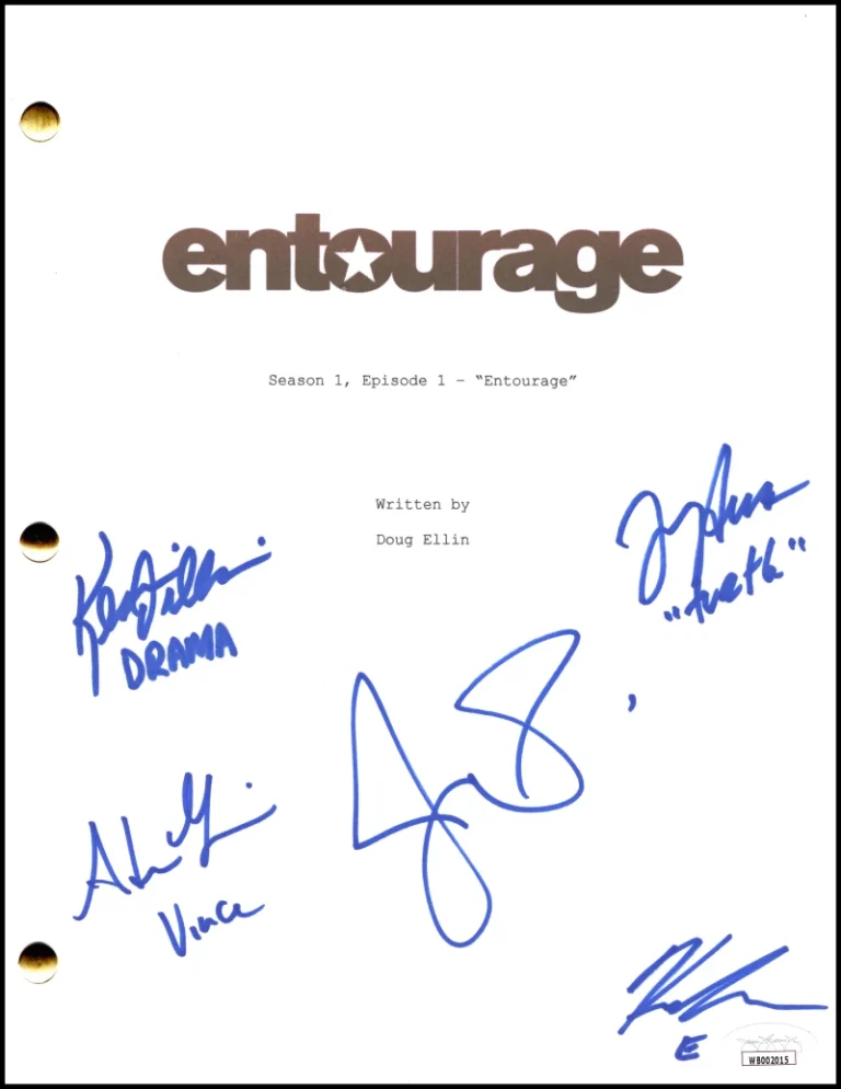 Entourage Full Cast Signed Autograph Script - Jeremy Piven Grenier +3 w/ JSA COA