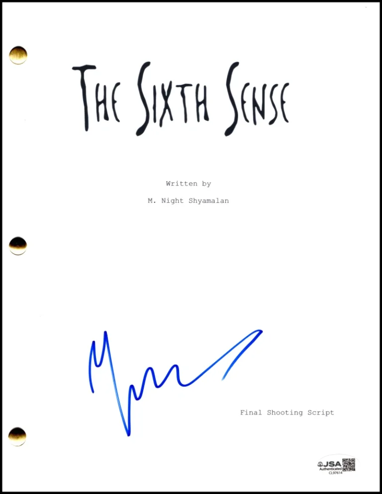 M Night Shyamalan Signed Autograph Sixth Sense Movie Script Screenplay - JSA COA