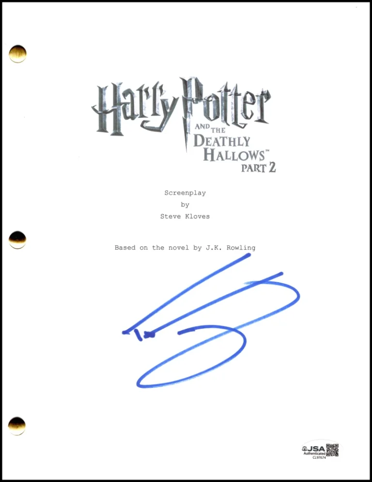 Tom Felton Signed Autograph Harry Potter Deathly Hallows 2 Movie Script JSA COA
