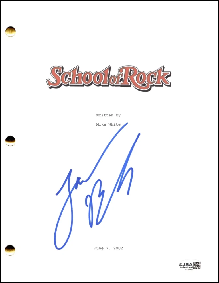 Jack Black Signed Autograph School of Rock Movie Script Screenplay w/ JSA COA