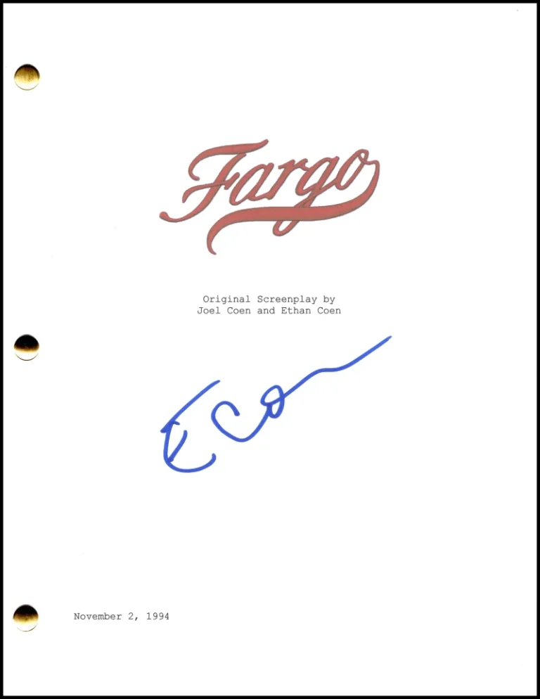 Ethan Coen Signed Autograph Fargo Movie Script Screenplay w/ Frances McDormand