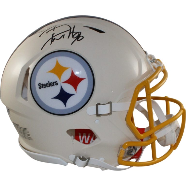 TJ Watt Autographed Pittsburgh Steelers Authentic Retro Helmet Beckett WIT 56207