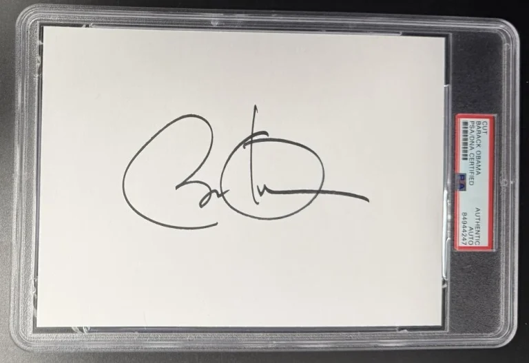 Barack Obama US President Signed Autograph PSA/DNA Slabbed Encapsulated Cut Card