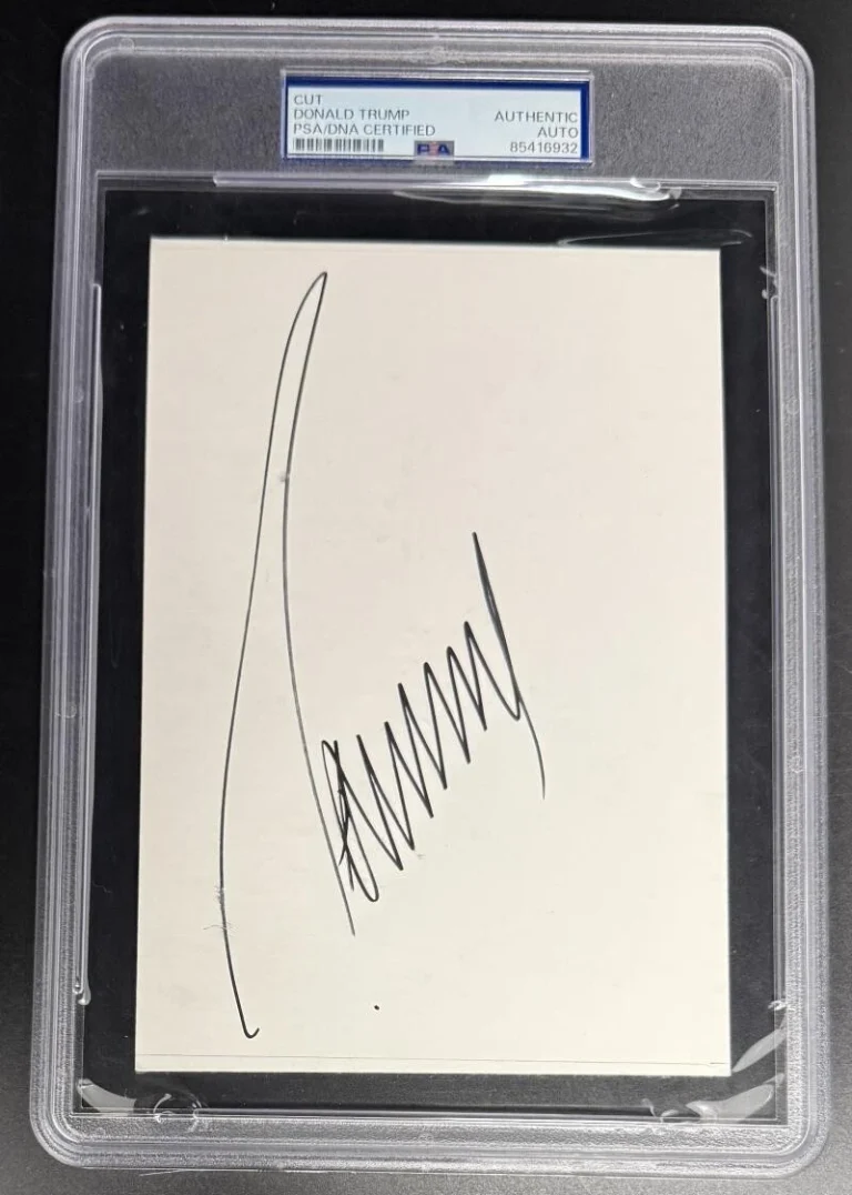 President Donald J Trump Signed Autograph PSA/DNA Slabbed Full Cut Signature COA