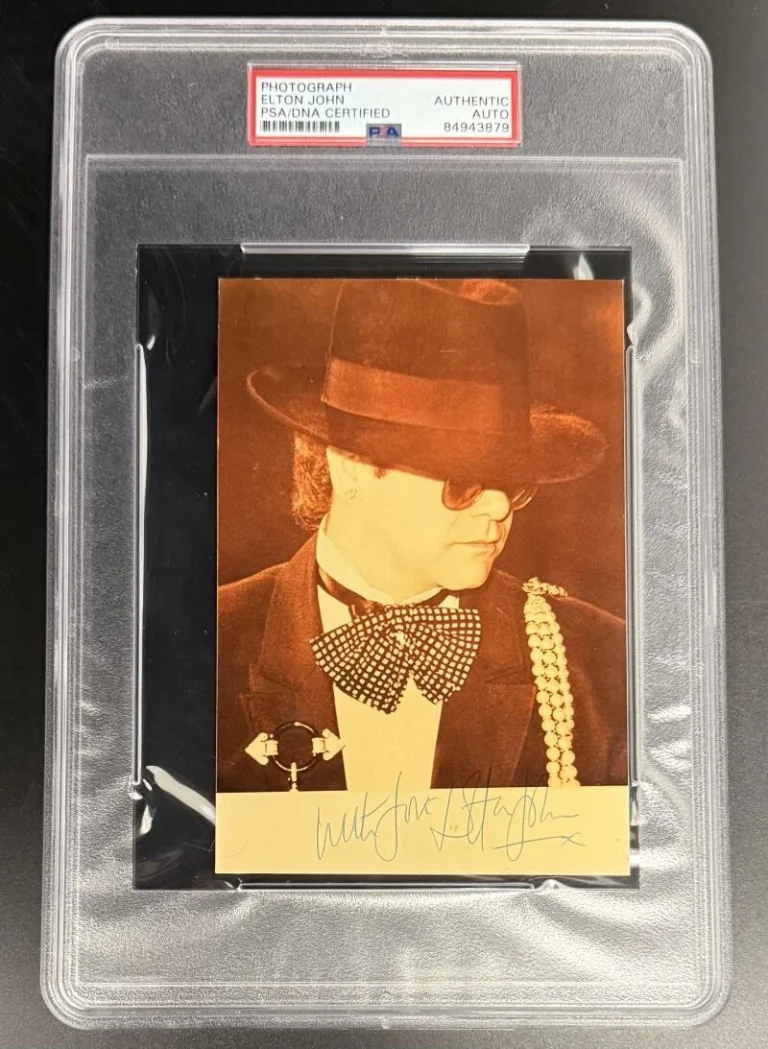 Elton John Signed Autograph PSA/DNA Slabbed Encapsulated Vintage Photo