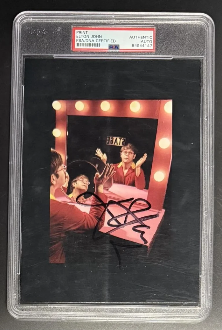 Elton John Signed Autograph PSA/DNA Slabbed Backstage Mirror Photo Print COA