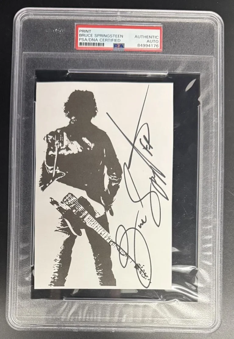 Bruce Springsteen Signed Autograph PSA/DNA Slabbed Born To Run Photo Cut COA C