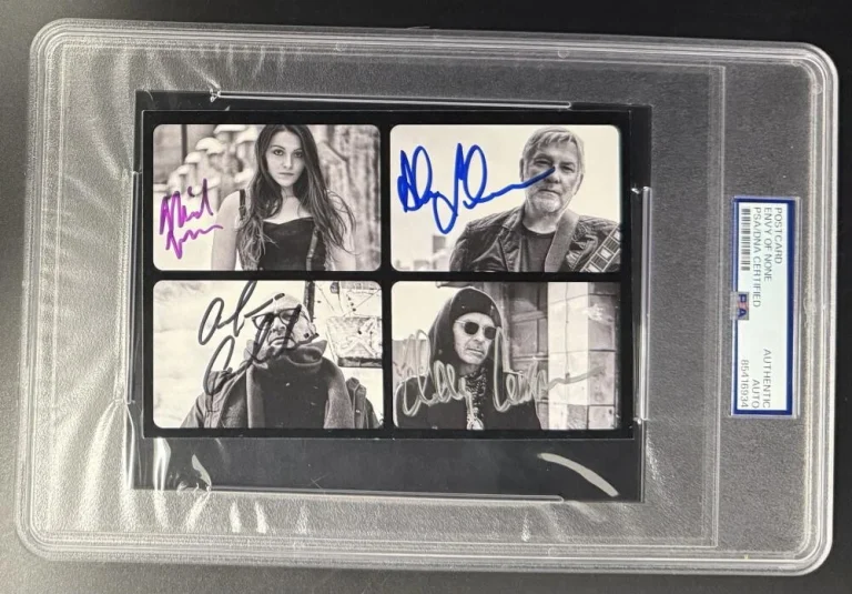 Envy of None Signed Autograph PSA/DNA Slabbed Photo Postcard - Alex Lifeson +3