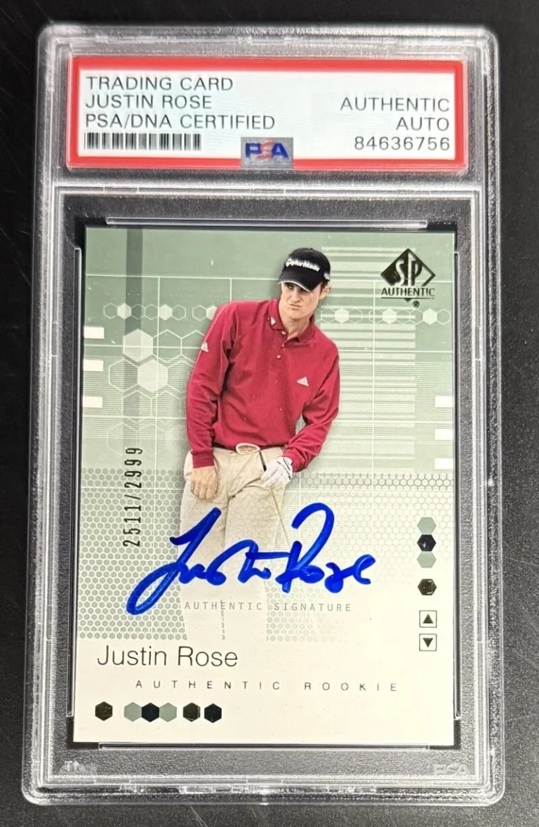 Justin Rose Signed Autograph PSA/DNA COA Slab Rookie Golf Champion Trading Card