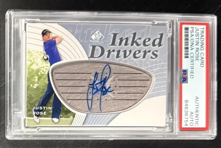 Justin Rose Signed Autograph PSA/DNA COA Slab Inked Drivers Golf Trading Card
