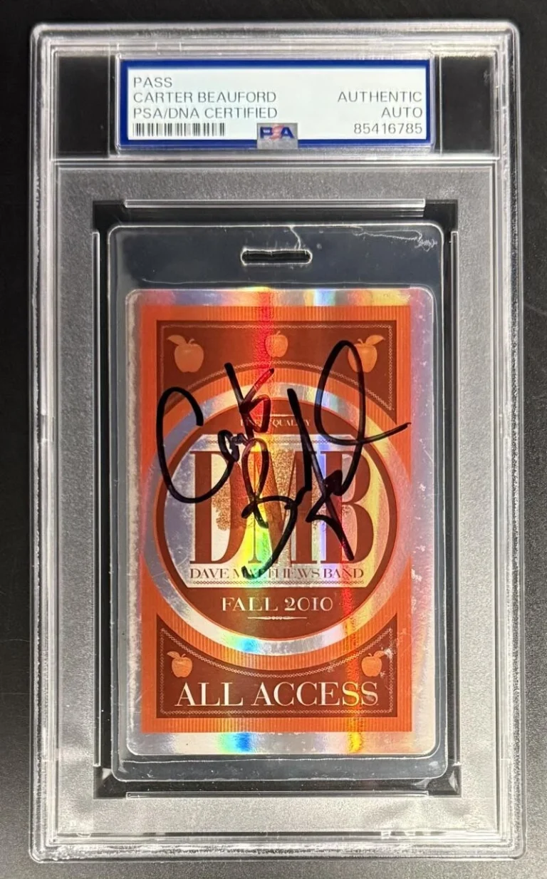 Carter Beauford Signed Autograph PSA/DNA COA Slab Dave Matthews Band VIP Pass