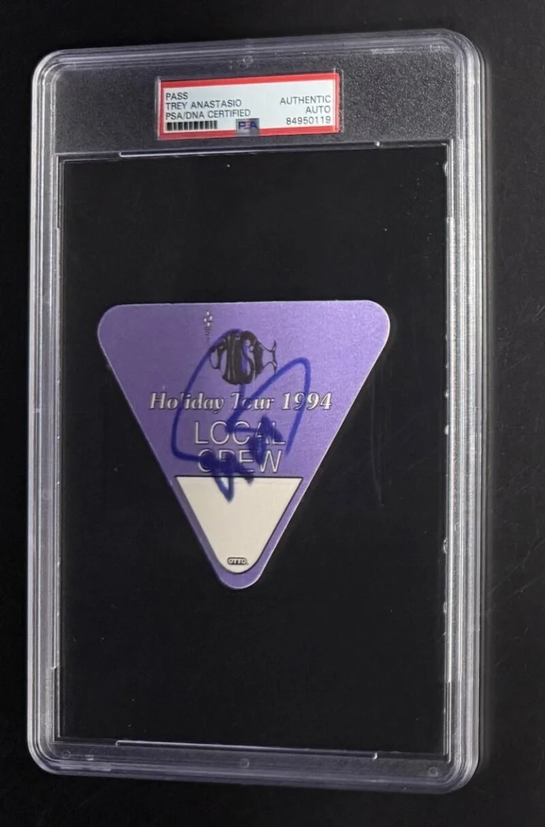 Trey Anastasio Phish Signed Autograph PSA/DNA Slabbed Local Crew VIP Pass COA C