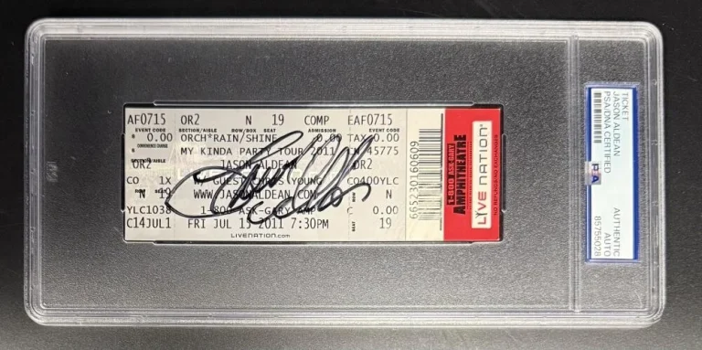 Jason Aldean Signed Autograph Slabbed Original 2011 Tour Ticket PSA/DNA COA A