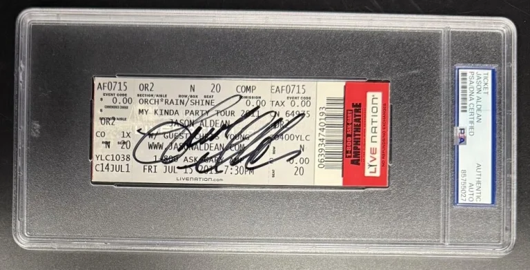 Jason Aldean Signed Autograph Slabbed Original 2011 Tour Ticket PSA/DNA COA B