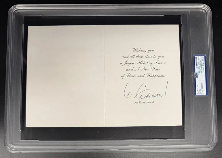 Lee Greenwood Signed Autograph PSA/DNA Slabbed USA Personal Greeting Card COA