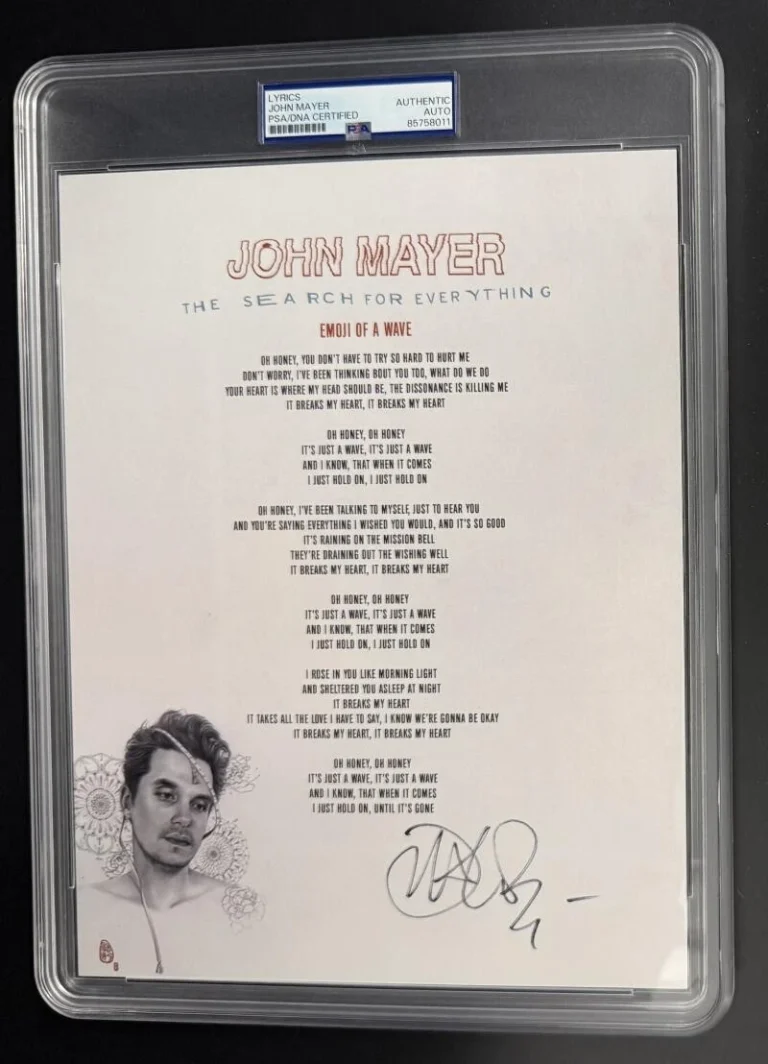 John Mayer Signed Autograph PSA/DNA Search For Everything Lyrics Sheet Music COA