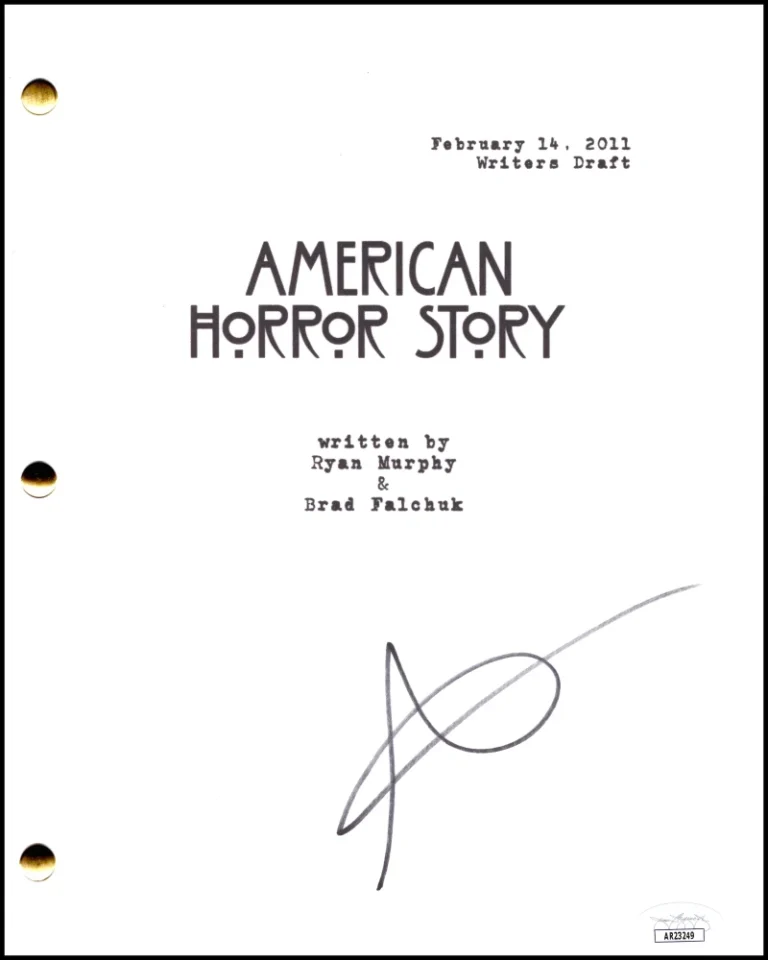 Sarah Paulson Signed Autograph American Horror Story Full Pilot Script JSA COA
