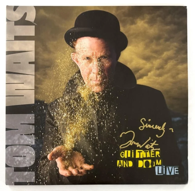 Tom Waits Signed Autograph Glitter and Doom Live Album Vinyl Record w/ JSA COA