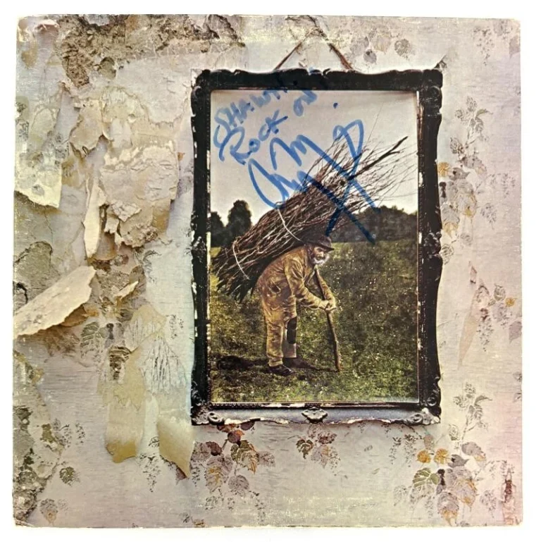 Jimmy Page Signed Autograph Led Zeppelin IV Album Vinyl Record LP w/ JSA COA
