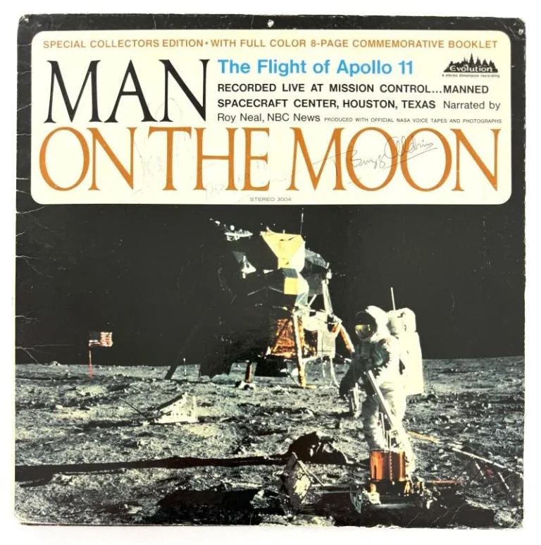 Buzz Aldrin & Neil Armstrong Signed Autograph Apollo 11 Album Record w/ JSA COA