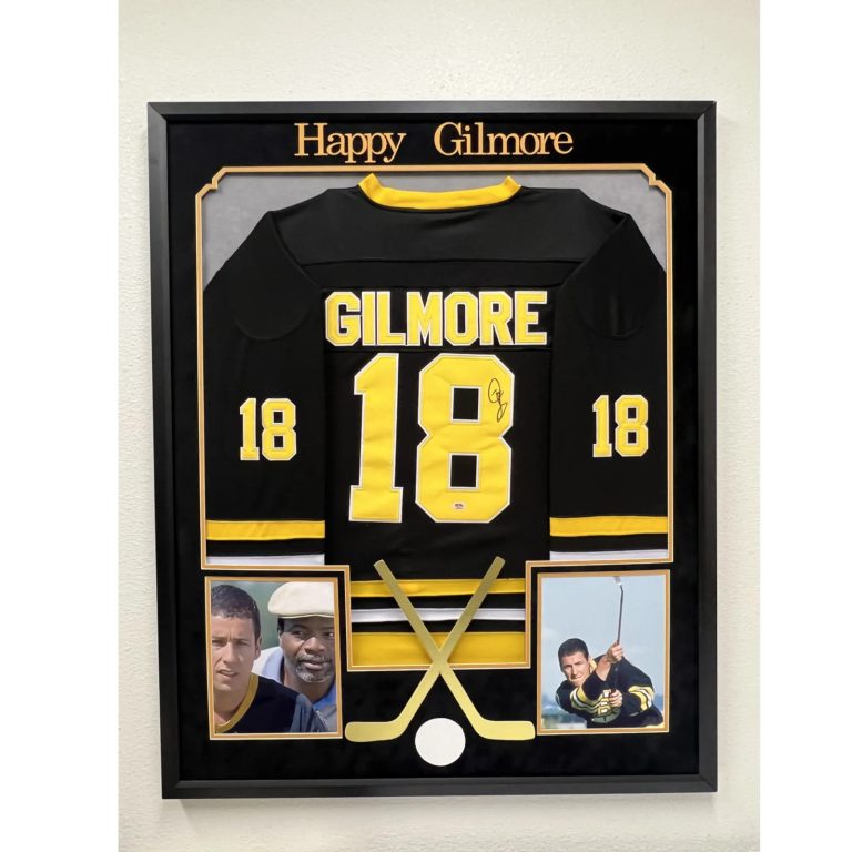 Adam Sandler Custom Framed Signed Happy Gilmore Hockey Jersey PSA Autographed