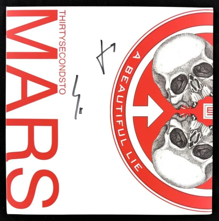 Thirty Seconds to Mars Signed Autograph A Beautiful Lie Album Record Beckett COA