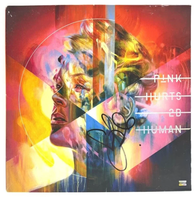 Pink P!nk Signed Autograph Hurts 2B Human Album Vinyl Record w/ Beckett COA