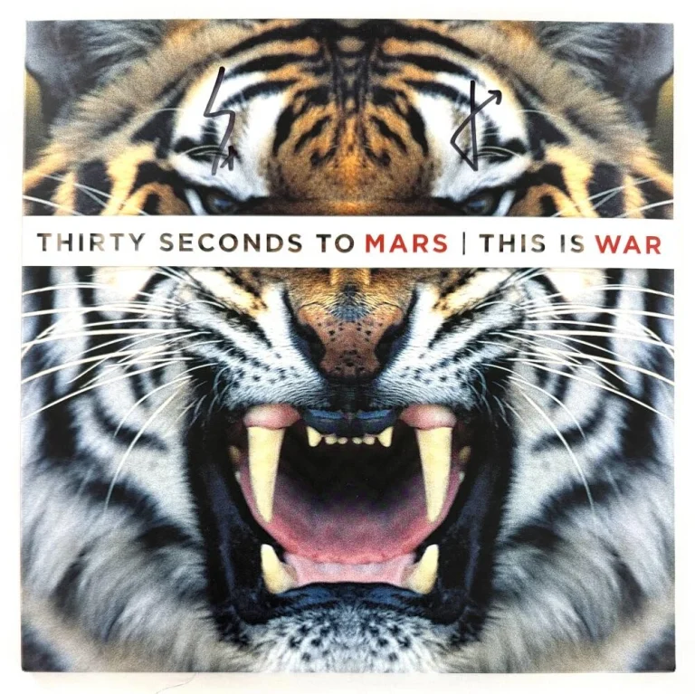 Thirty Seconds to Mars Signed Autograph This is War Album Record w/ Beckett COA