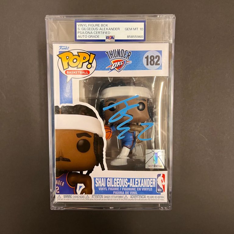 Shai Gilgeous-Alexander Signed Funko Pop #182 PSA Encapsulated Auto 10 Thunder