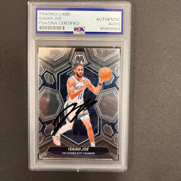 2023-24 Panini Mosaic#86 Isaiah Joe Signed Card PSA Oklahoma City Thunder